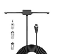Antena de Radio FM Antena Dipolo FM de 75 Ohm con Conector Tipo F Cable de Extensión de 3M para Sintonizadores de Radio Portátiles, Receptores Estéreo, Receptores AV, Sistema de Música