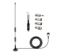 Antena de radio FM con base magnética con adaptador de 5 tipos para | Conector de rosca macho F de 75 ohmios, cable coaxial de 3 m, antena FM para receptor estéreo de audio y vídeo AV Pioneer