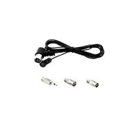 Antena de radio FM FM de 75 ohmios con acoplamiento coaxial, antena interior dipolo para receptor estéreo y cine en casa, incluye adaptador de conector coaxial a conector F, transmisión de señal