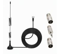Antena de Radio FM para Interior con Base Magnética | Compatible con Pioneer Onkyo Yamaha Marantz Sherwood | para Receptor Estéreo Home Theater Sintonizador | con 3 Conectores Diferentes