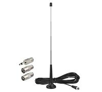 Antena de radio FM telescópica para interiores con base magnética, 3 adaptadores