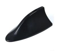 Antena de repuesto de señal de radio FM para coche estilo aleta de tiburón con cable conector FM AM para instalación en techos de vehículos (negro)