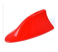 Antena de repuesto de señal de radio FM para coche estilo aleta de tiburón con cable conector FM AM para instalación en techos de vehículos (rojo)