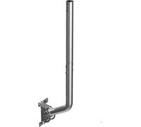 Antena de Soporte, mástil Hueco en Forma de T de Acero Inoxidable (Varilla de 3,5 cm x 60 cm) Apto para instalaciones en Paredes largas, techos, canalones, con Soporte pivotante Resistente y