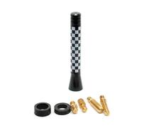 Antena de techo de coche modificada para radio corta, accesorios decorativos compatibles con todos los Mini Cooper One S JCW PJ06 (a cuadros, 77 mm)