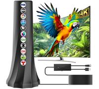 Antena de TV 2025 para interiores, antena para Smart TV con recepción de amplificador de señal de 360°, antena HD para canales locales de más de 1200 millas, antena digital para interiores soporta 4K