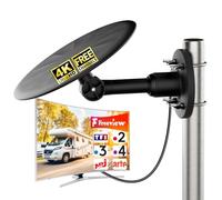 Antena de TV al aire libre TDT HD con amplificador, rastrillo DVB-T2 de largo alcance con recepción 360°, señal digital estable 4K UHD, resistente a las inclemencias del tiempo, compatible con Smart