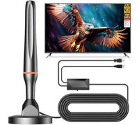 Antena de TV, antena de TV interior con amplificador + base magnética, compatible con todos los televisores, soporta 8K 4K 1080P - Antenas de TV digital interior para Smart TV, canales Freeview HD
