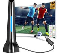 Antena de TV - Antena de TV interior para Smart TV con amplificador de señal y base magnética - Antena digital para Freeview - Recepción de 360° - Más de 50 millas de largo alcance - Compatible con 4K