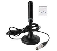 Antena de TV, antena HDTV interior, digital de alta definición, recepción de señal antiinterferencia, uso conveniente para Smart TV, entretenimiento en casa, 2.36 x 2.36 x 4.72 pulgadas, negro, 1