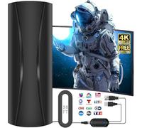 Antena de TV de alcance de más de 3600 millas, antena de TV digital 2026 para interiores y exteriores con amplificador más fuerte, antena HDTV de recepción de 360° para canales locales para Smart TV y