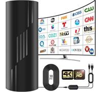 Antena de TV de alcance de más de 3600 millas, antena de TV digital 2026 para interiores y exteriores con amplificador más fuerte, antena HDTV de recepción de 360° para canales locales para Smart TV y