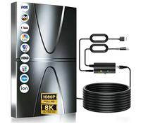 Antena de TV de más de 5000 millas, antena de TV digital mejorada 2026 para canales locales, antena HDTV de recepción de 360° para Smart TV interior/exterior con amplificador de señal amplificado y
