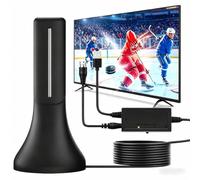Antena de TV digital para interiores actualizada 2026, antena HD de recepción de 360° de largo alcance para Smart TV y todos los televisores más antiguos, amplificador de señal, cable coaxial de 13