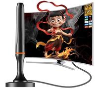 Antena de TV digital para Smart TV en interiores, antena digital HDTV de recepción 360 para canales locales, soporta 1080P y 4K, base magnética fuerte (naranja-profunda)