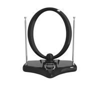 Antena de TV electrónica Superior para Interiores con amplificación de hasta 30dB, Ideal para la recepción de señal Digital terrestre - Negro - NAI-001