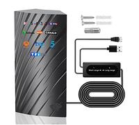 Antena de TV Exterior Interior, 39DBI Antena TV de 480km Impermeable con Cable Coaxial 10M, Amplificador Inteligente de Señal y Modo de Doble Señal para Canales de 1080P 4K DVB-T DVB-T2