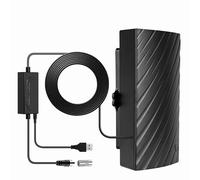 Antena de TV Exterior Interior, 39DBI Antena TV de 480km Impermeable con Cable Coaxial 10M, Amplificador Inteligente de Señal y Modo de Doble Señal para Canales de 1080P 4K DVB-T DVB-T2