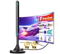 Antena de TV interior 2025 para Smart TV, antena digital HD Freeview de largo alcance para canales locales, soporta 4K/1080P, fácil instalación para todos los televisores inteligentes y antiguos