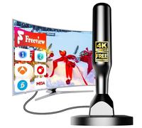 Antena de TV Interior 2025 - Recepción 360° con Base Magnética Fuerte, Largo Alcance y Fácil Instalación, Compatible con Smart TV, Soporta Canales Gratis en Full HD 1080P y 4K UHD