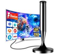 Antena de TV Interior 2026 Mejorada, Recepción Estable hasta 480 km, Compatible con Smart TV 4K y 1080P, Base Magnética Fuerte, Cable Coaxial de 5 m, Ideal para Ver Canales Locales y TDT