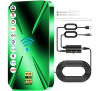 Antena de TV interior 2026 para interiores, antena de TV de largo alcance para Smart TV, antena digital HDTV para canales locales con amplificador mejorado, antena exterior compatible con 8K 4K 1080p