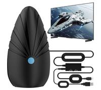 Antena de TV interior 2026 para televisores inteligentes y antiguos, antena digital HD para canales locales, compatible con 4K 1080P VHF UHF, recepción de largo alcance de 360° con amplificador de