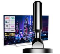 Antena de TV interior con base magnética para Smart TV, antena de TV digital para interiores, compatible con todos los televisores, recepción de 360°, compatible con 4K 1080P HD, antena interior para