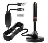 Antena de TV interior con base magnética, recepción 360° compatible 4K UHD/TNT HD Antena TNT sin suscripción para TV inteligente