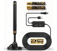 Antena de TV interior para Smart TV para recepción de largo alcance y todos los televisores inteligentes, antena digital HD con amplificador de señal para canales locales, soporta 4K 1080p, color