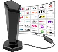 Antena de TV interior potente TNT,460+KM Antena TNT interior con amplificador de señal de alta ganancia, recepción de largo alcance a 360°, compatible con Smart TV 1080P 4K DVB-T DVB-T2