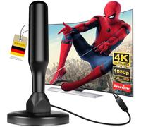 Antena de TV interior potente TNT HD, 2024 potente antena de TV interior de base magnética potente - 420 km recepción de largo alcance a 360 °, compatible con TV portátil 4K 1080P y todos los TV-B4
