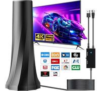 Antena de TV mejorada 2026 para Smart TV, antena digital para canales locales, antena de TV de más de 3200 millas de alcance interior con amplificador de señal de 360°, soporta 1080P 4K 8K Recepción