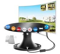 Antena de TV para exteriores - Antena de TV digital HD, largo alcance, soporta 4K HD Smart TV VHF UHF, ático o exterior, resistente a la intemperie (B-RV5011Black-US)