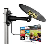 Antena de TV para exteriores, antena de TV omnidireccional de 360° para Smart TV, antena digital UHF VHF para exteriores, para techo, ático y RV, soporta canales locales OTA 4K 1080P, incluye cable