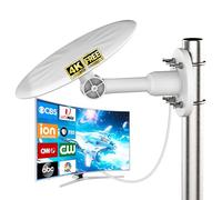 Antena de TV para exteriores para televisores inteligentes, antena HDTV omnidireccional de largo alcance de 360°, antena digital 4K 1080P VHF UHF para ático al aire libre, RV, construcción duradera