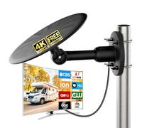 Antena de TV para exteriores para televisores inteligentes, antena HDTV omnidireccional de largo alcance de 360°, antena de TV digital VHF/UHF 4K 1080p para ático al aire libre, RV, cable coaxial de