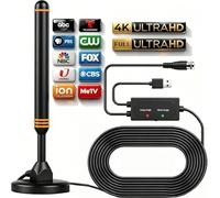 Antena de TV para Smart TV interior, antena de TV digital para canales | Antena digital HD con amplificador de señal para canales locales, soporta cables 4K 1080p-5 m de largo
