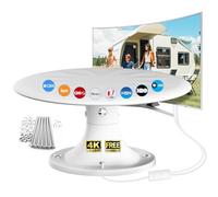 Antena de TV RV para caravana, antena HDTV omnidireccional de 720° con amplificador de señal, antena de TV digital al aire libre para Smart TV, antena montada en el techo de RV para autocaravana