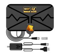 Antena digital de TV 4K, HD amplificada de largo alcance de 250 millas, cable coaxial de amplificador de señal, compatible con antena HD 4K 1080p para Smart TV interior HDTV