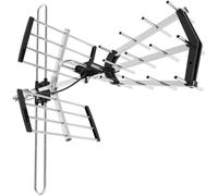 Antena direccional DVB-T2 Vayox con Filtro LTE | VHF/UHF 168-230 y 470-800 MHz, polarización H/V, 14-18 dB, 75 Ω, aluminio, conector F