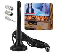 Antena DVB FM Radio Telescópica Digital para Interiores con Base Magnética y Cable de 3 Metros, Compatible con DTMB/ATSC/DVB-T2/DMB-T/ISDB-T, Recepción