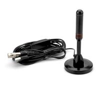 Antena DVB-T2 Antena Digital Interior para televisión, Antena con Amplificador, recepción de 360 Grados, con Base magnética, Cable de 5 Metros, Compatible con Canales 4K