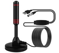 Antena DVBT/DVBT2, antena interior para televisión, antena de TV HD con base magnética, cable de extensión de 5 m, antena digital telescópica 360°, recepción para DTMB, ISDB, DVB-T2, DMB-T