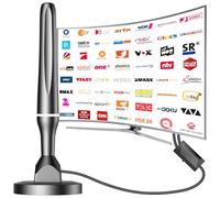 Antena DVBT2, antena DVB-T/DVB-T2, antena de varilla más fuerte para televisión digital, radio DAB y sintonizador DVB-T2, máxima calidad de señal, con base magnética, cable de 3 metros, color blanco