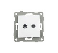 Antena empotrable blanca para TV/FM/SAT, con diseño discreto y alta recepción, ideal para mejorar señal en hogares y oficinas.