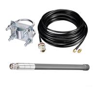 Antena exterior 915 MHz 5 dBi omnidireccional cable coaxial para LoRa, LPWA y IoT Hotspot Miners - Fibra de vidrio resistente a la intemperie con cable de extensión RG58 de 10 m y conector macho tipo
