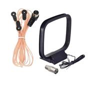 Antena FM dipolo de 75 ohmios for radio interior, antena bucle AM para equipos música coche, receptor estéreo doméstico(FM AM Antenna Set)