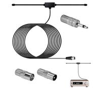 Antena FM y Dab para Equipo de Sonido, Radio FM 75 Ohmios con Conector Tipo F, Antena Radio FM para Receptor AV, Cine en Casa, Cable de Extensión 3M, Antena de Radio para Estéreo