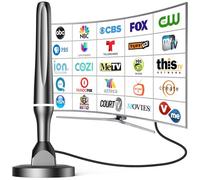 Antena HDTV para Smart TV, antena 2024 para Smart TV sin cable, antena de TV interior con base magnética fuerte para una fácil instalación, compatible con radio 4K 1080p VHF/UHF/DAB y todos los